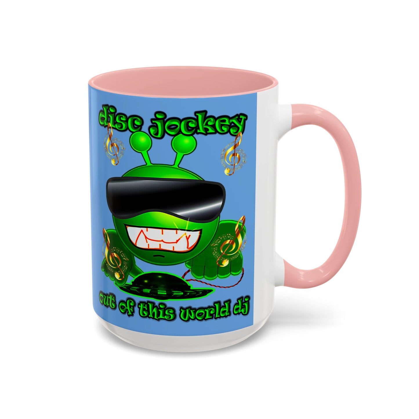 disc jockey - Accent Mug (light blue)
