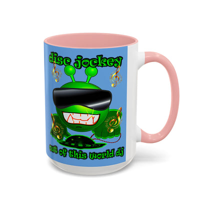 disc jockey - Accent Mug (light blue)