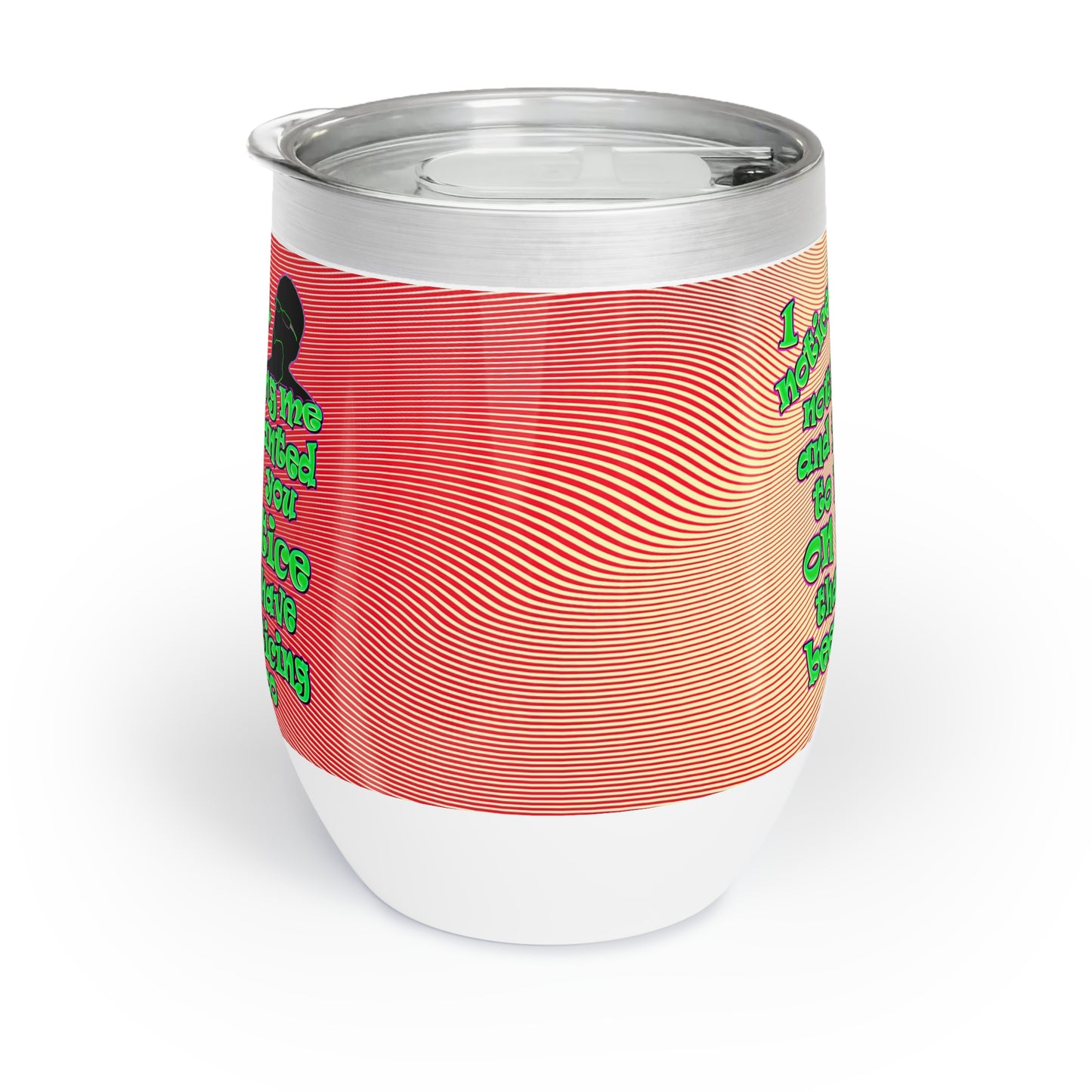 noticed you noticing - Chill Wine Tumbler (yellow-orange wave)