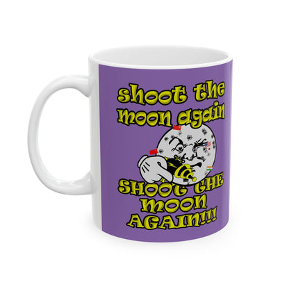 shoot the moon again - White Mug (light purple)