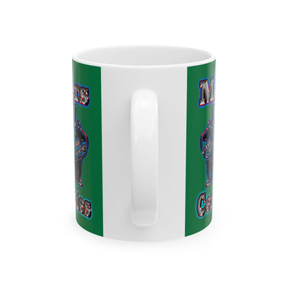 em cee squared - White Mug (dark green)