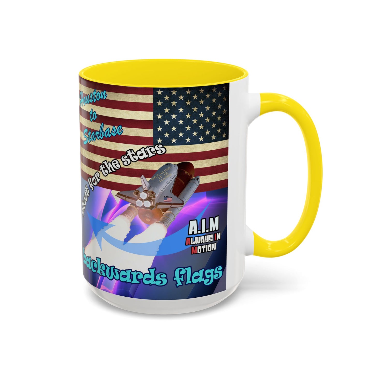 shoot for the stars - Accent Mug (grey-pink wave)