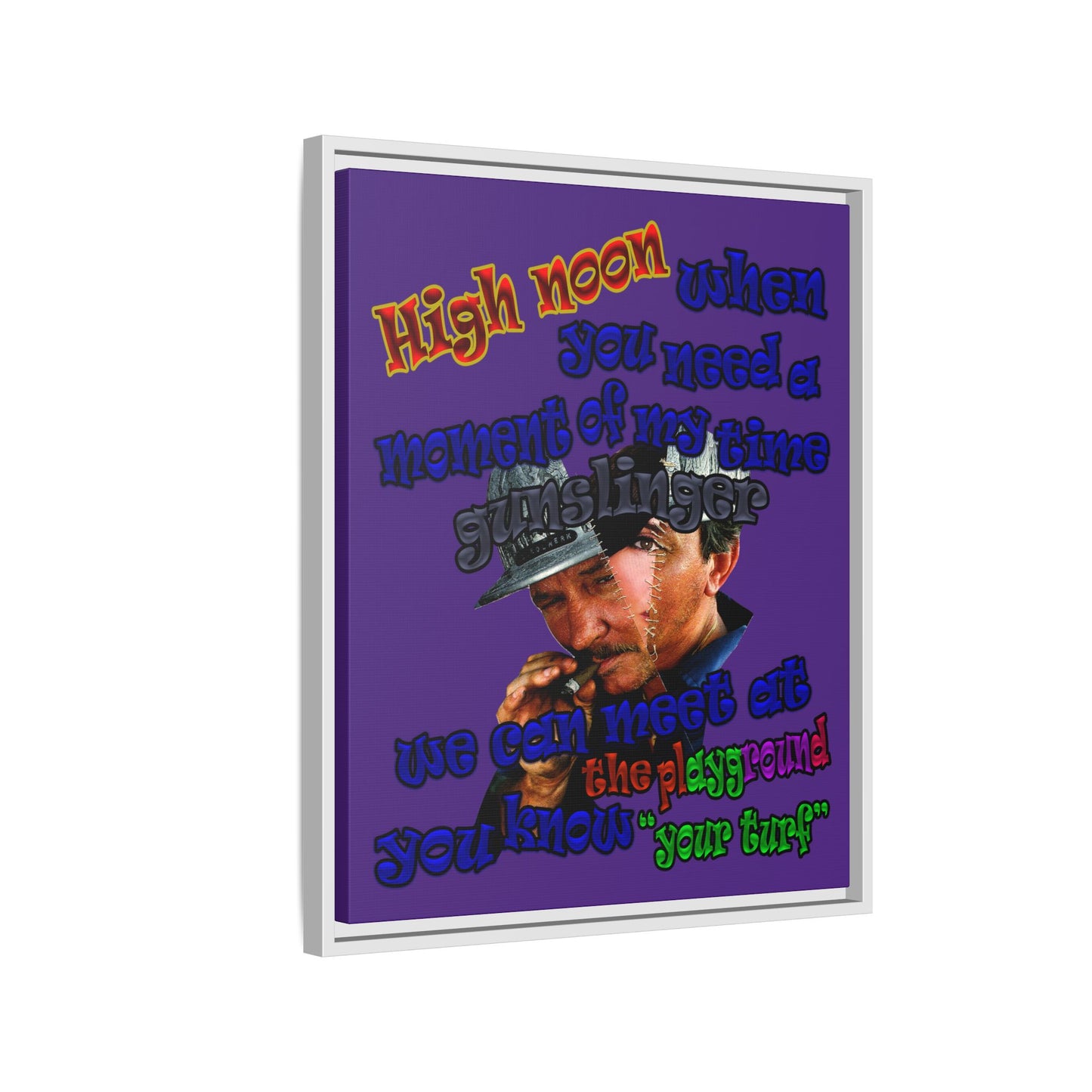 high noon - framed canvas art (purple)
