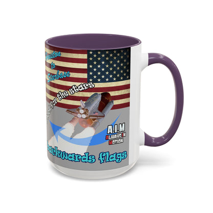 shoot for the stars - Accent Mug (light grey)