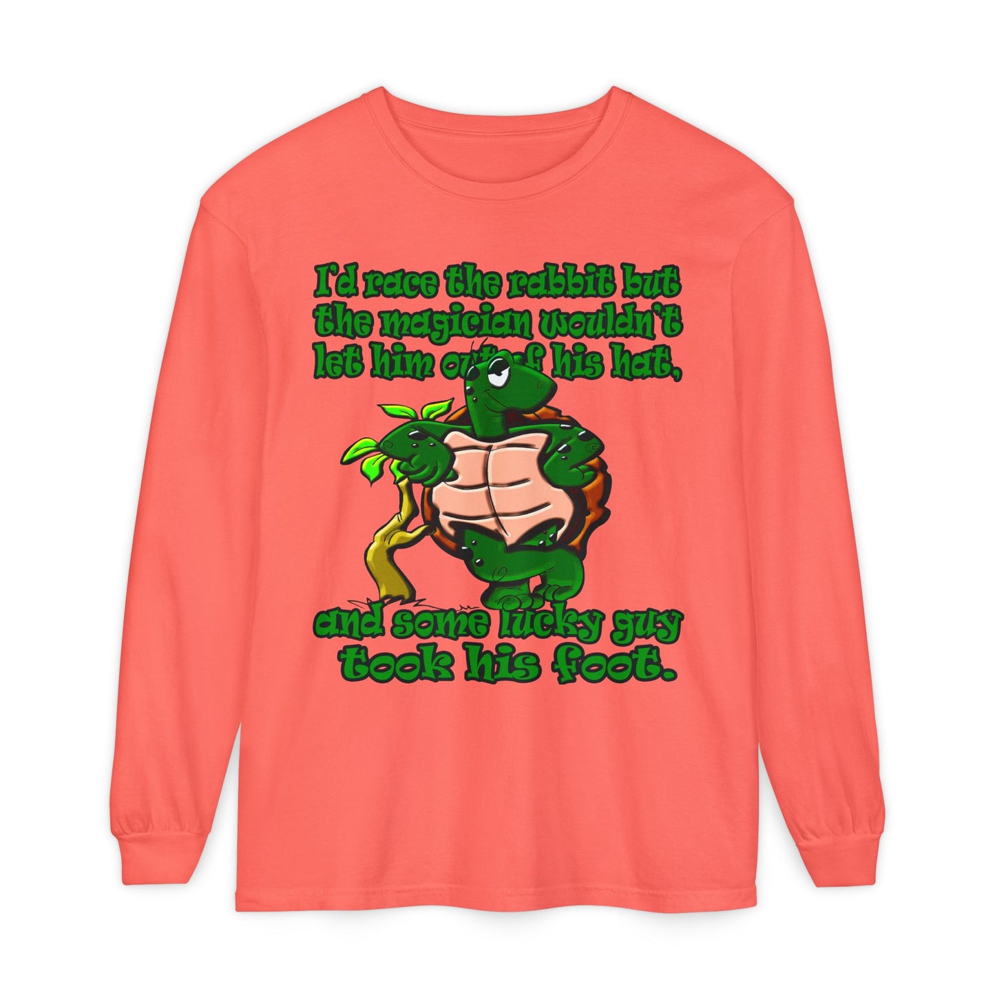 turtle race - Unisex Garment-dyed Long Sleeve T-Shirt