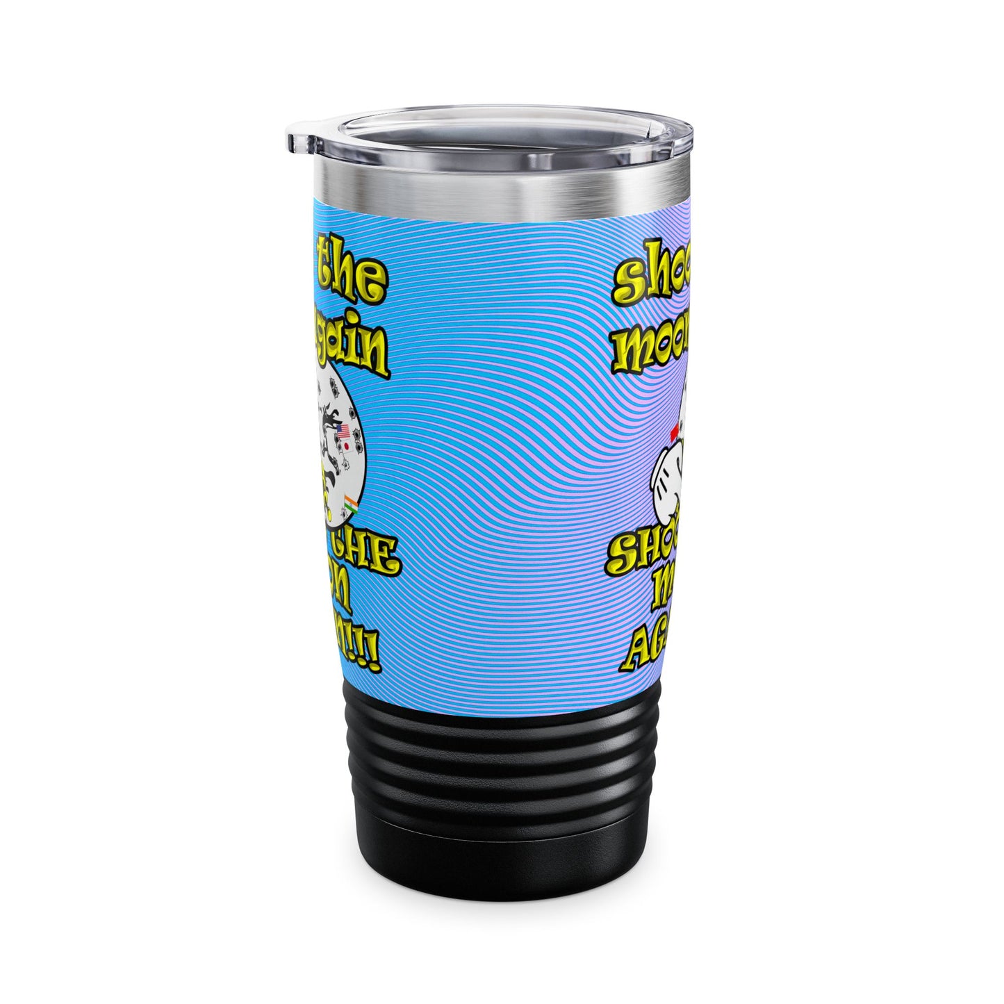 shoot the moon again - Ringneck Tumbler, 20oz (light blue-purple wave)