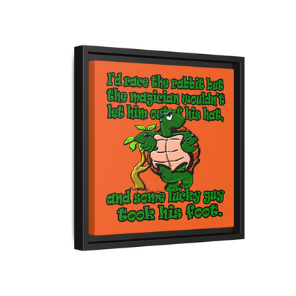 turtle race - framed canvas art (orange)