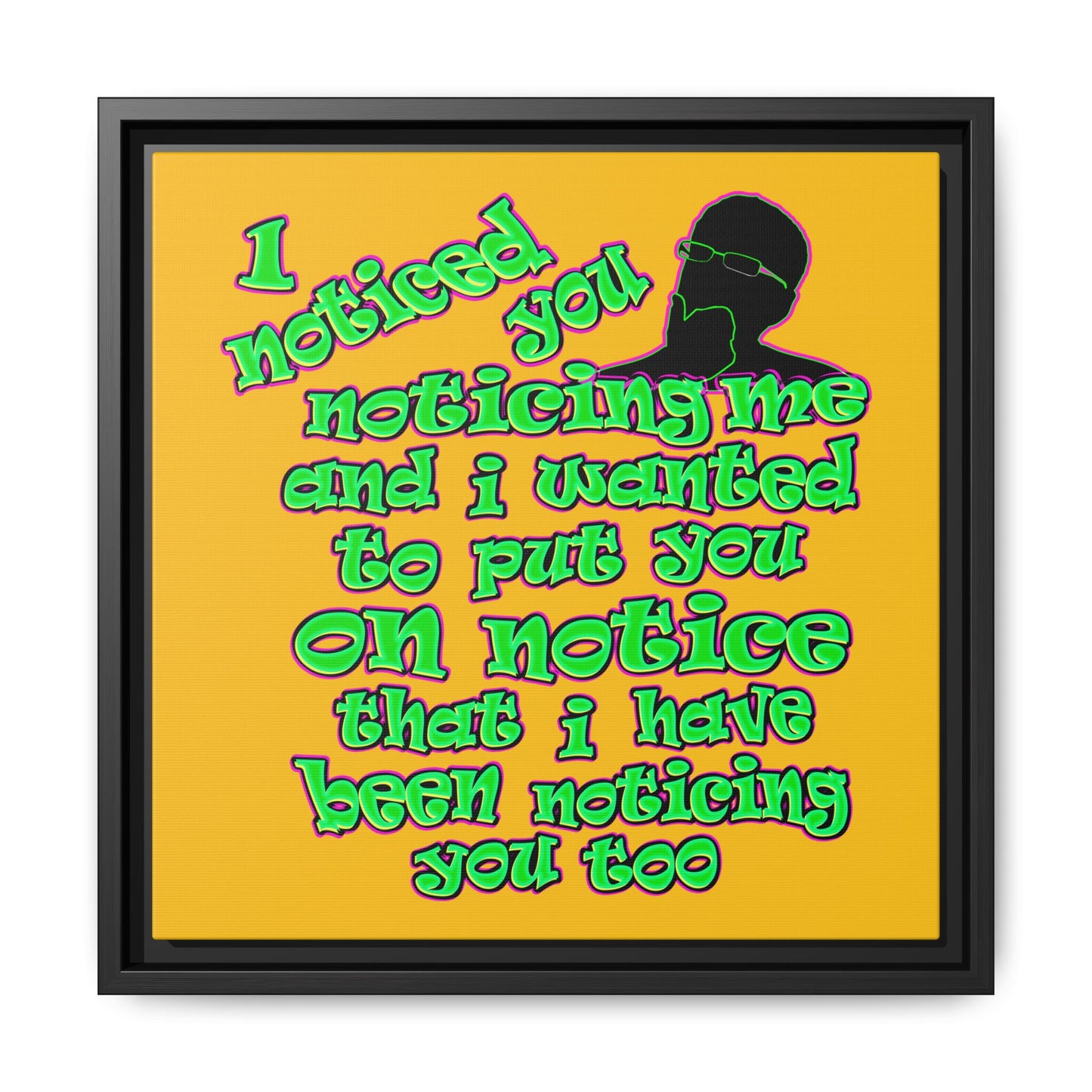 noticed you noticing - framed canvas art (yellow)