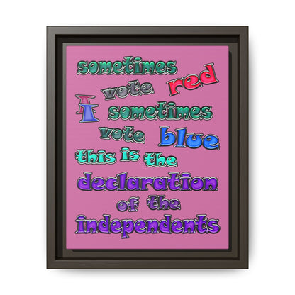 declaration of the independents - framed canvas art (light pink)