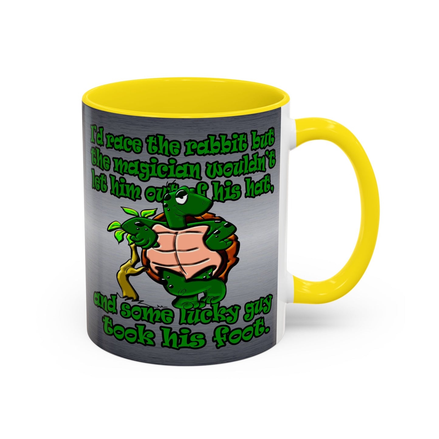 turtle race - Accent Mug (brushed nickel)