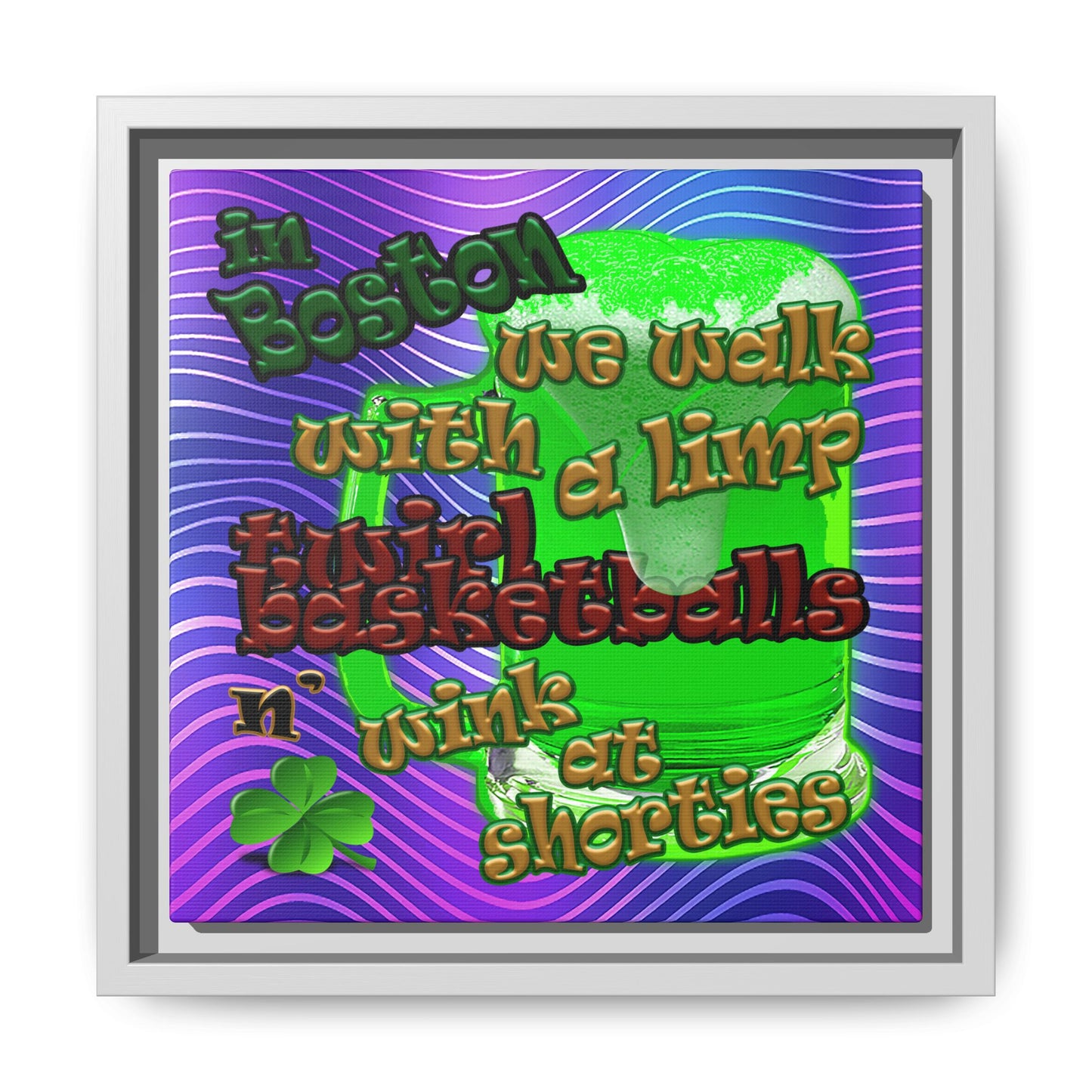 celtics logo - framed canvas art (purple wave)