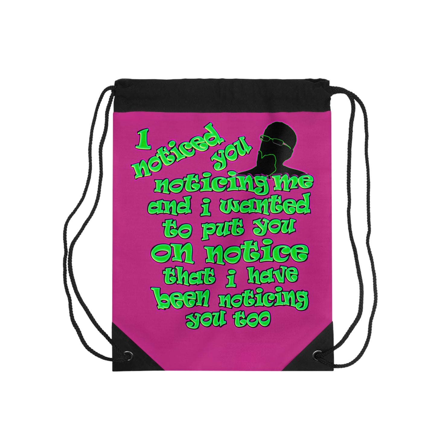noticed you noticing - Drawstring Bag (pink)