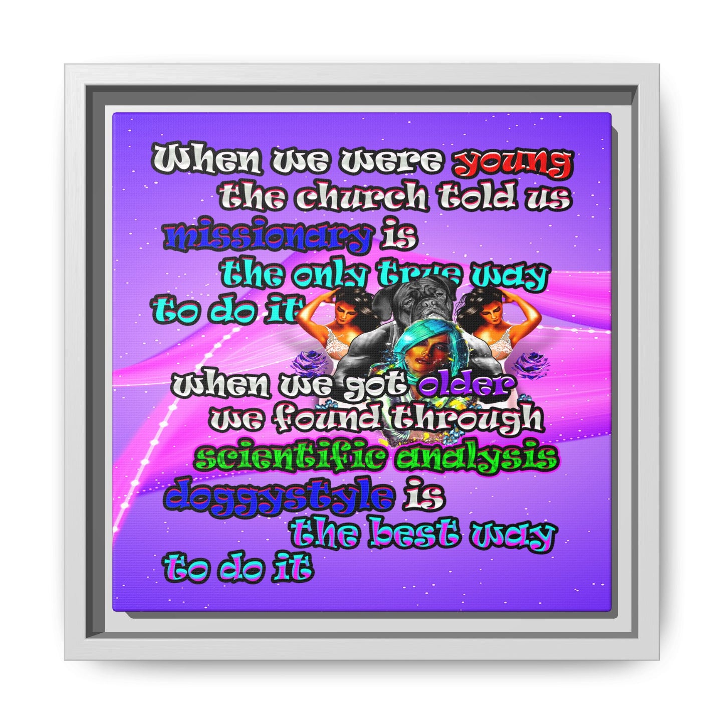 doggystyle - framed canvas art (purple-pink wave)