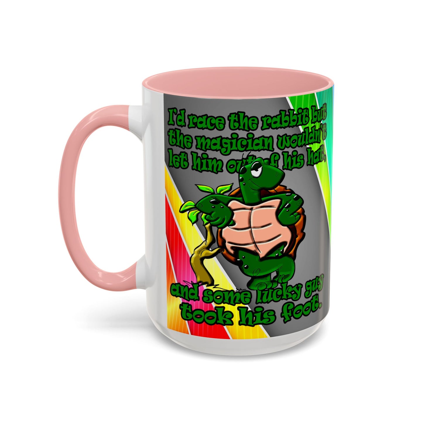 turtle race - Accent Mug (rainbow split)