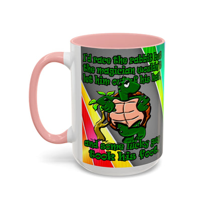 turtle race - Accent Mug (rainbow split)