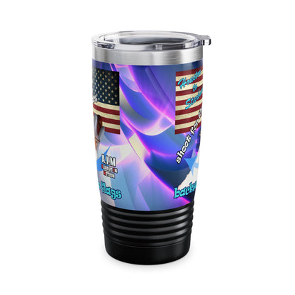 shoot for the stars - Ringneck Tumbler, 20oz (grey-pink wave)