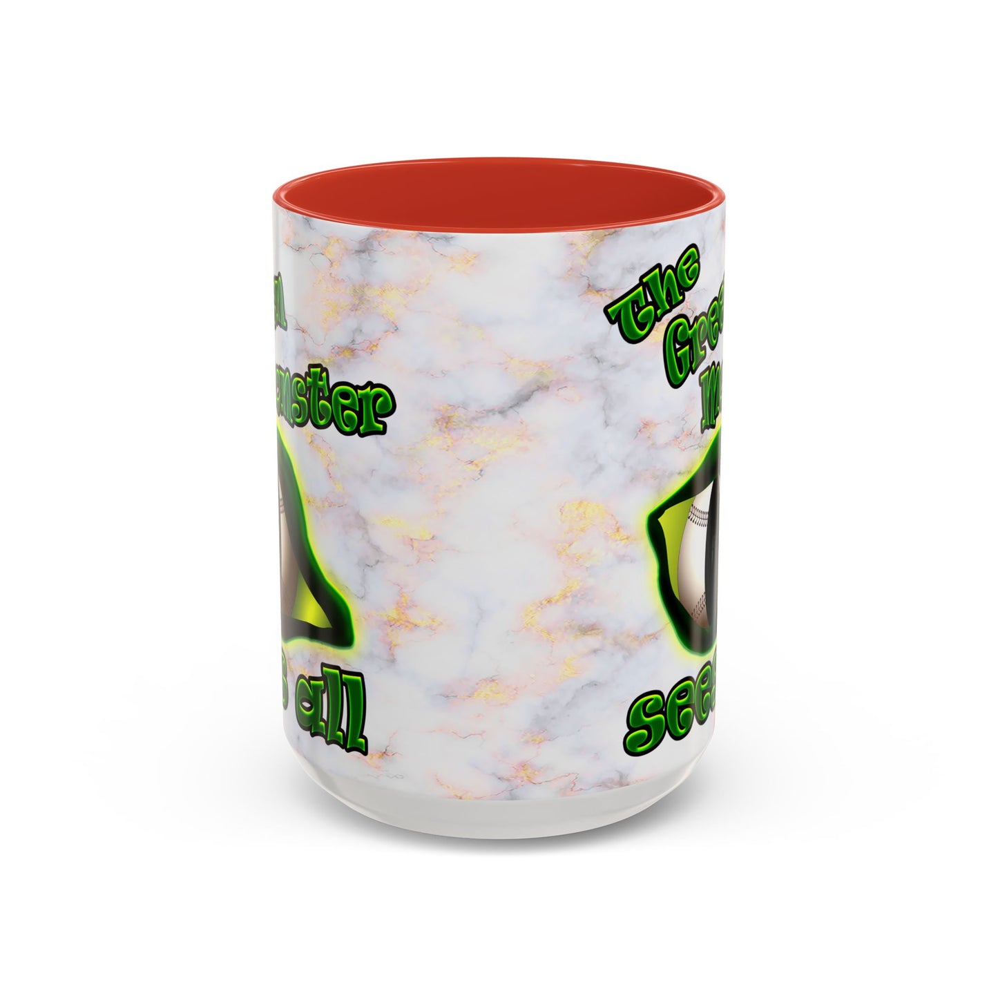 green monster - Accent Mug (white marble)