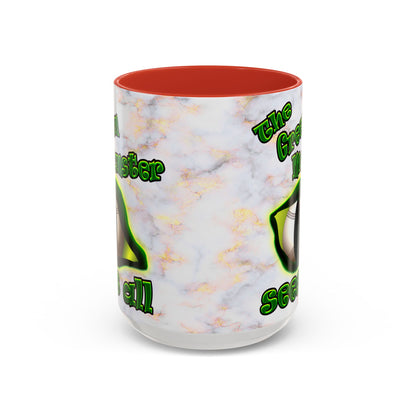 green monster - Accent Mug (white marble)