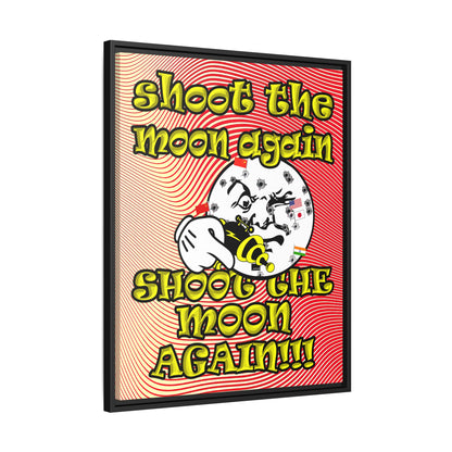 shoot the moon again - framed canvas art (yellow-orange wave)