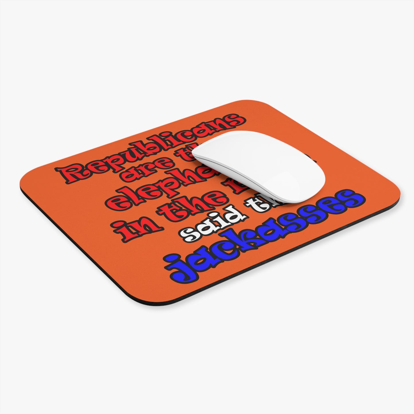 donkeys and elephants - Mouse Pad (Rectangle) (orange)