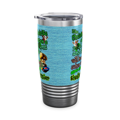 christmas spirits of boston - Ringneck Tumbler, 20oz (faded blue)