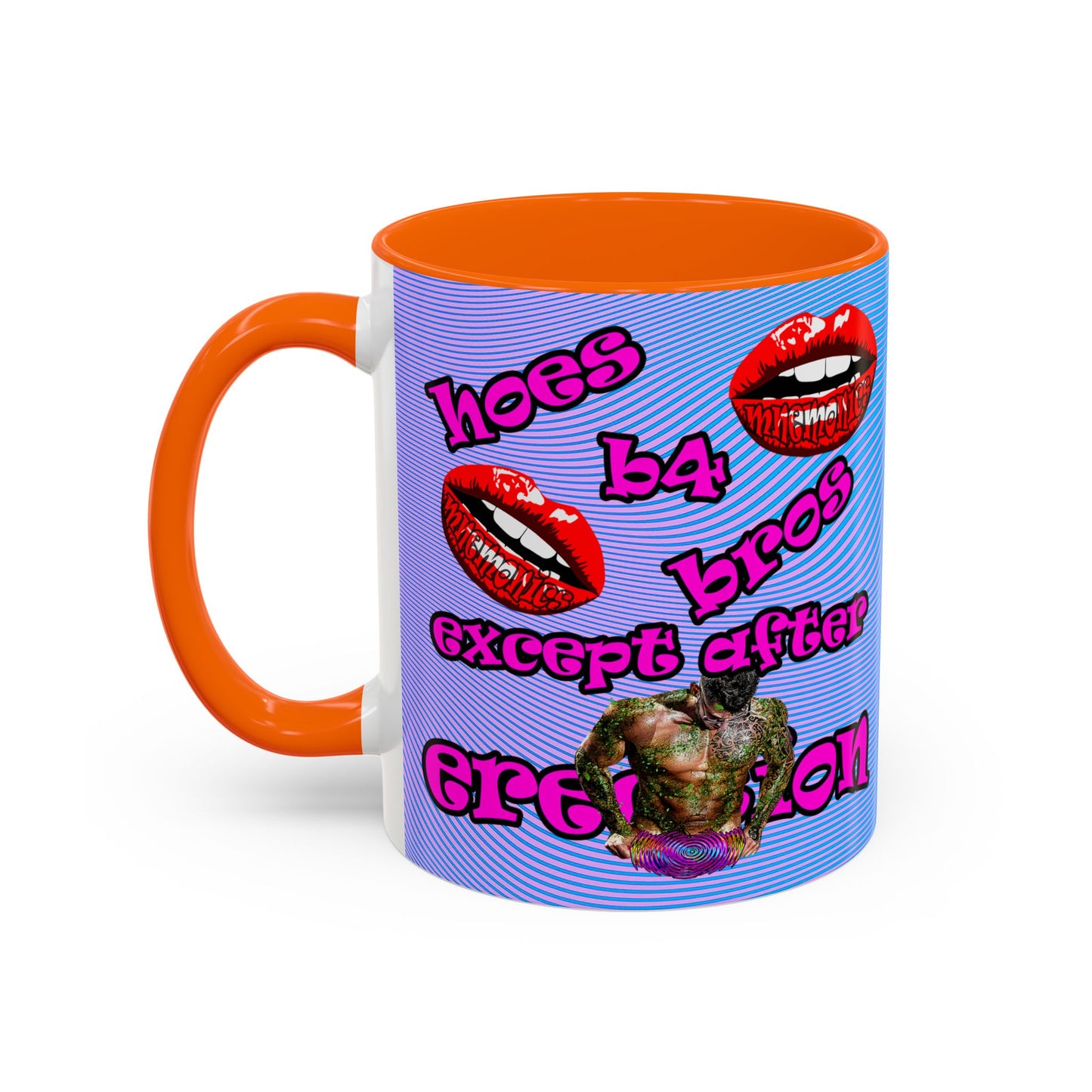 hoes b4 bros - Accent Mug (light blue-purple wave)