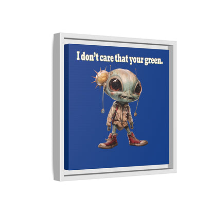 I don't care that your green - framed canvas art (dark blue)
