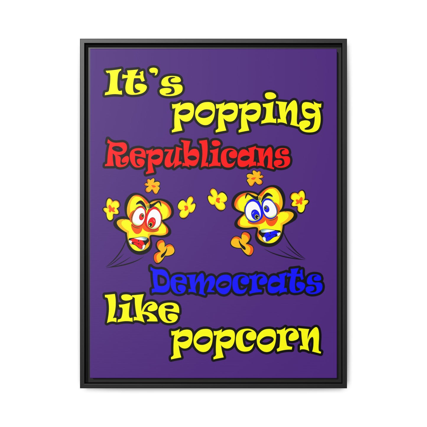 popping like popcorn - framed canvas art (purple)