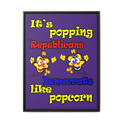popping like popcorn - framed canvas art (purple)