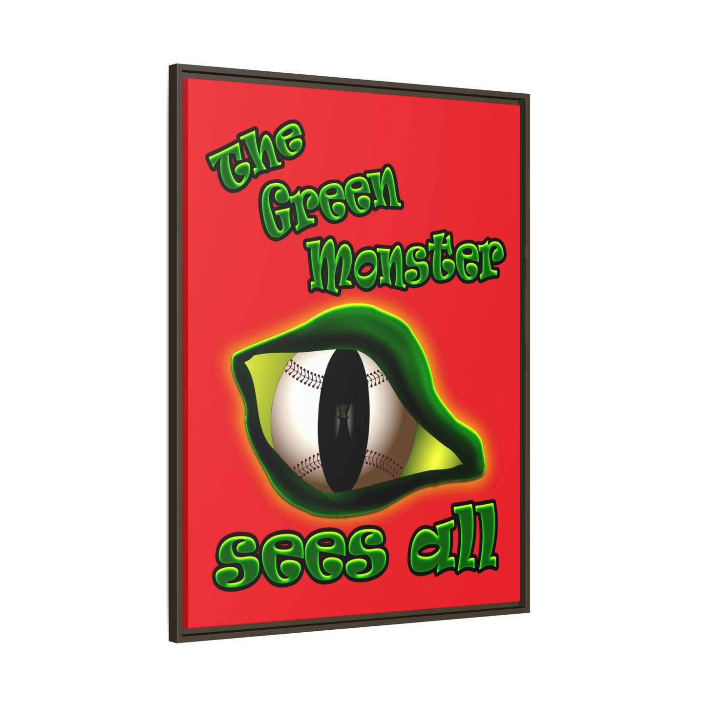 green monster - framed canvas art (red)