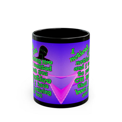 noticed you noticing - Black Mug (purple-pink wave)