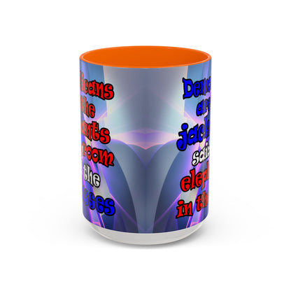 donkeys and elephants - Accent Mug (grey-pink wave)