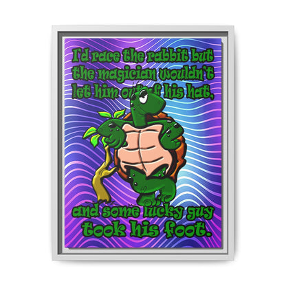 turtle race - framed canvas art (purple wave)