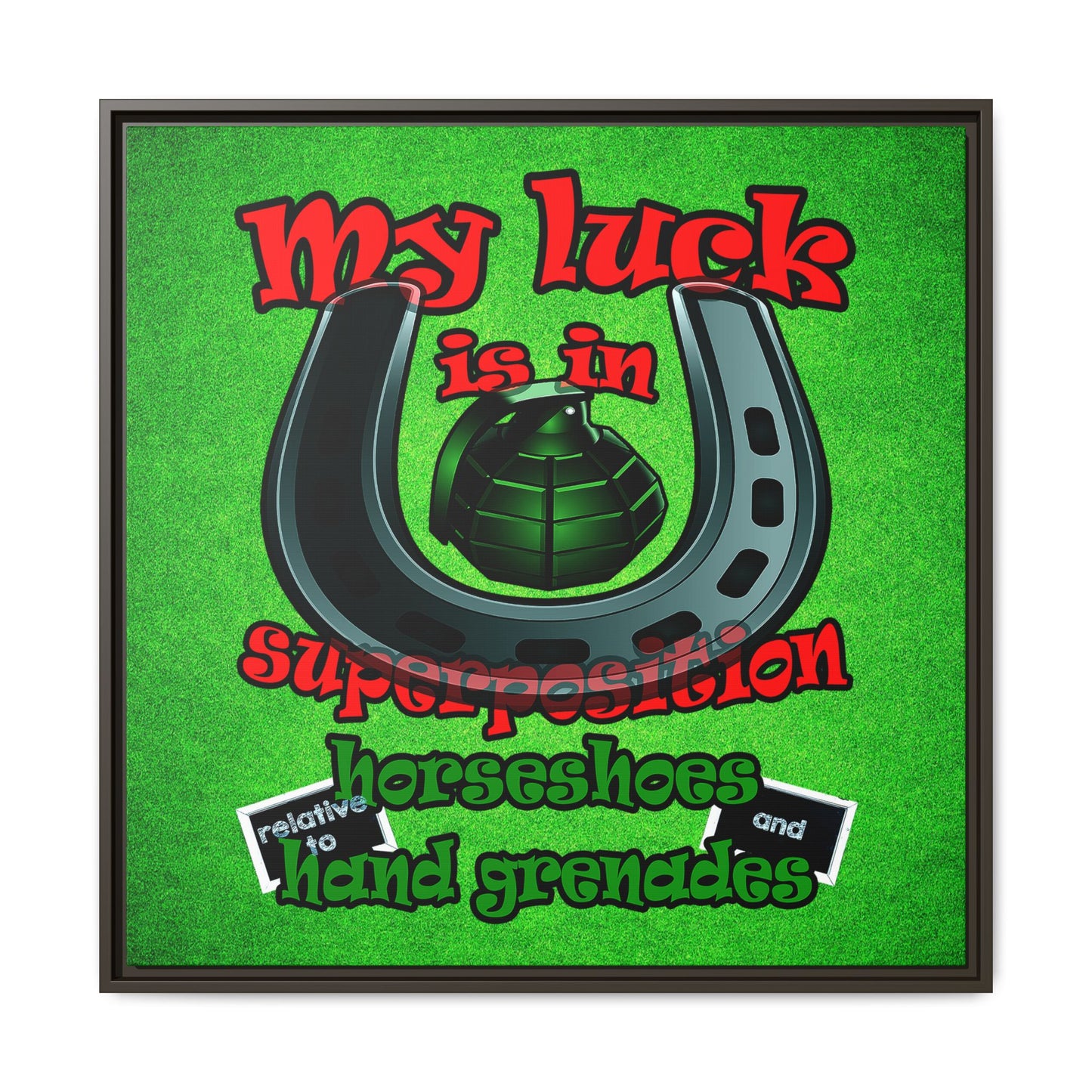 my luck - framed canvas art (green turf)