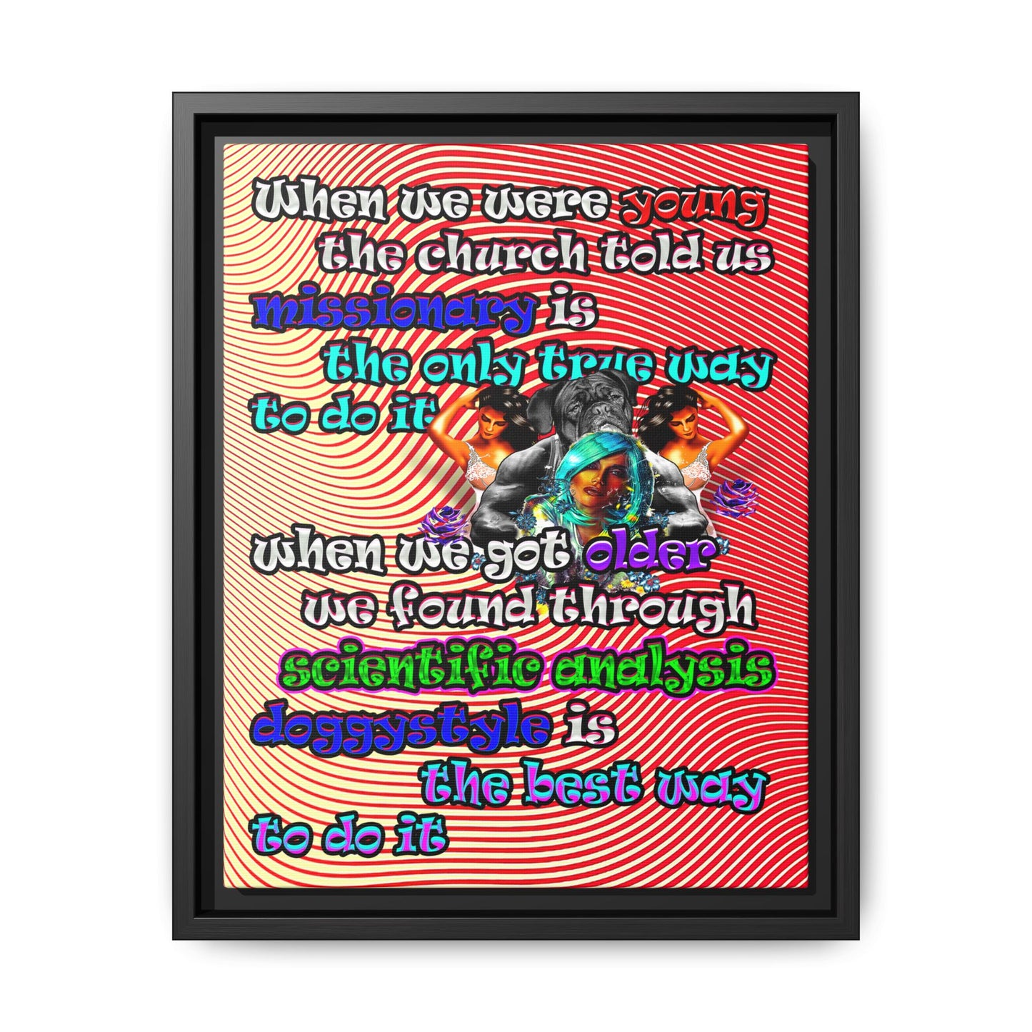 doggystyle - framed canvas art (yellow-orange wave)
