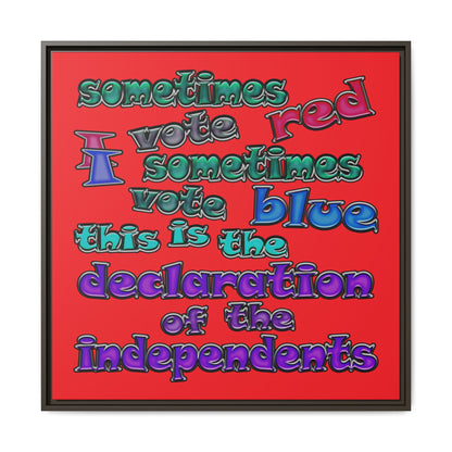 declaration of the independents - framed canvas art (red)