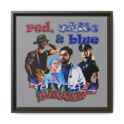 rw&b lives matter - framed canvas art (grey)