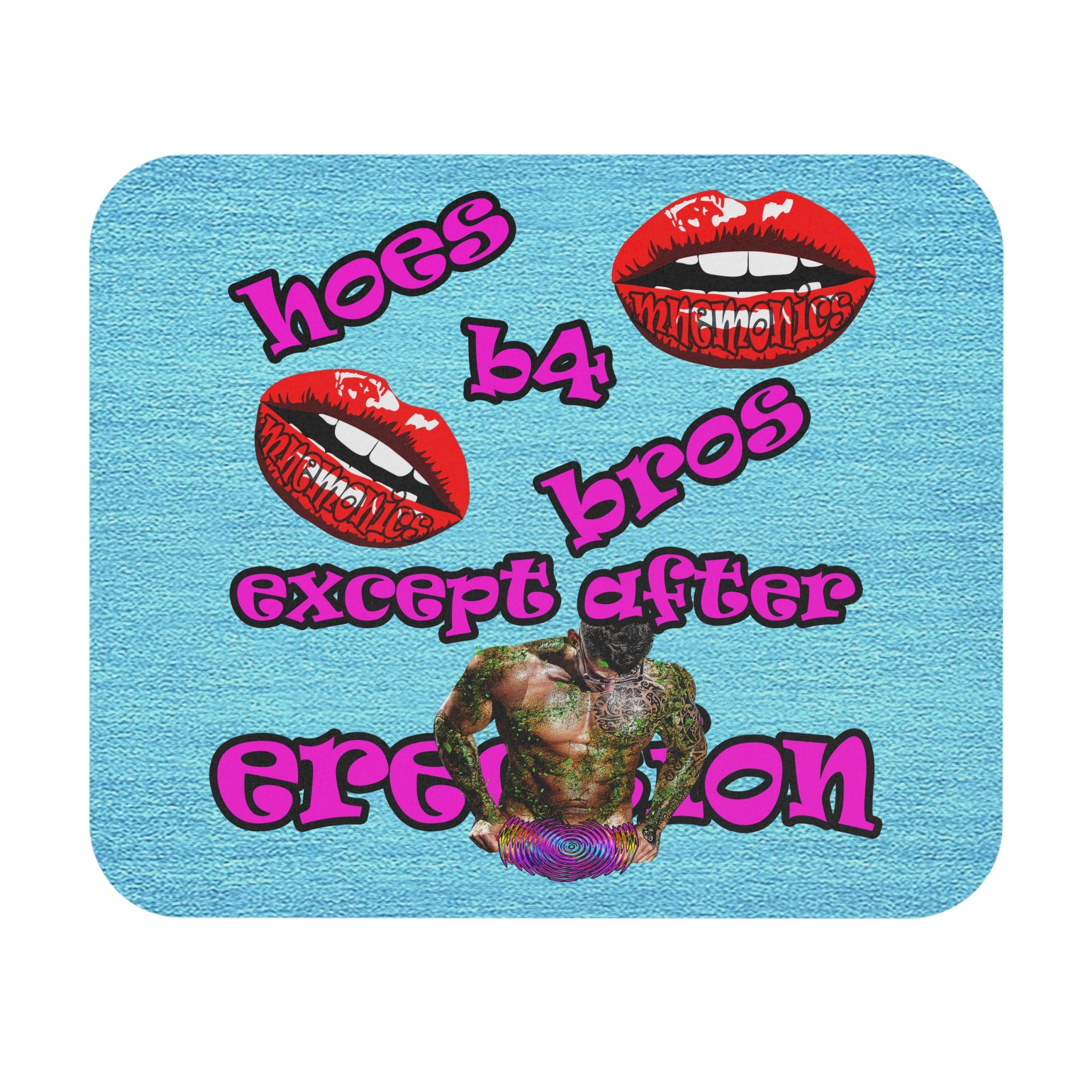 hoes b4 bros - Mouse Pad (Rectangle) (faded blue)