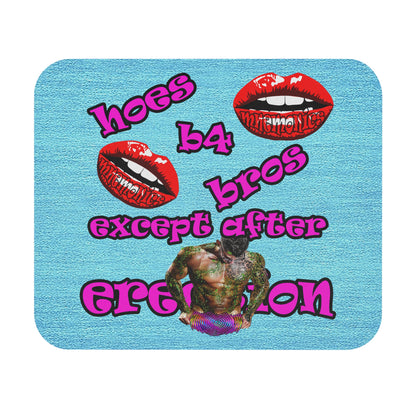 hoes b4 bros - Mouse Pad (Rectangle) (faded blue)