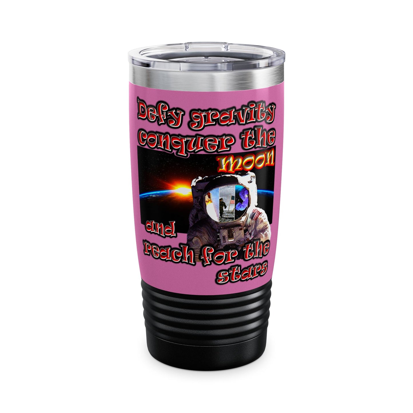 defy conquer reach - Ringneck Tumbler, 20oz (light pink)