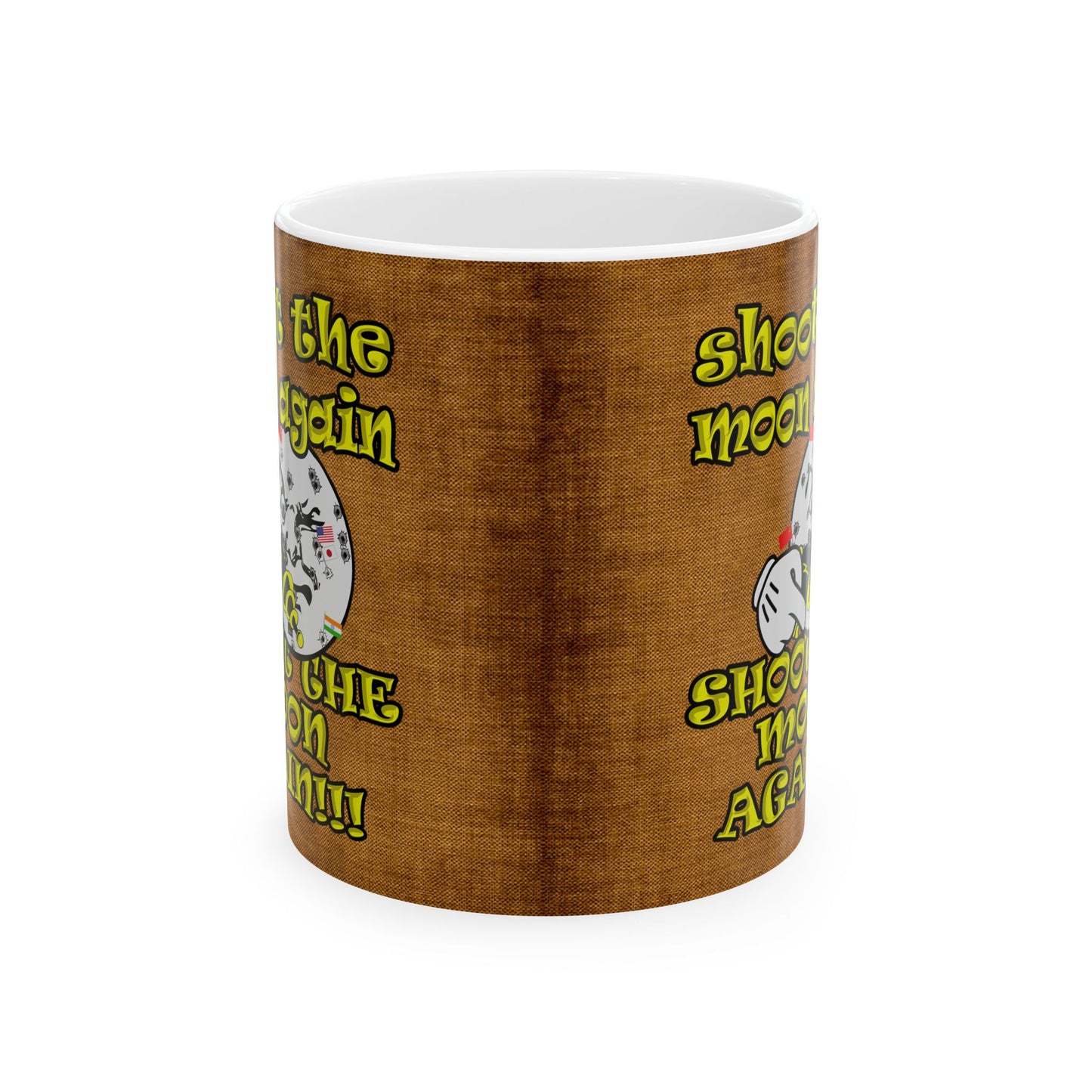 shoot the moon again - White Mug (brown papyrus)