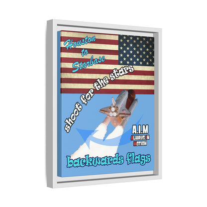 shoot for the stars - framed canvas art (light blue)