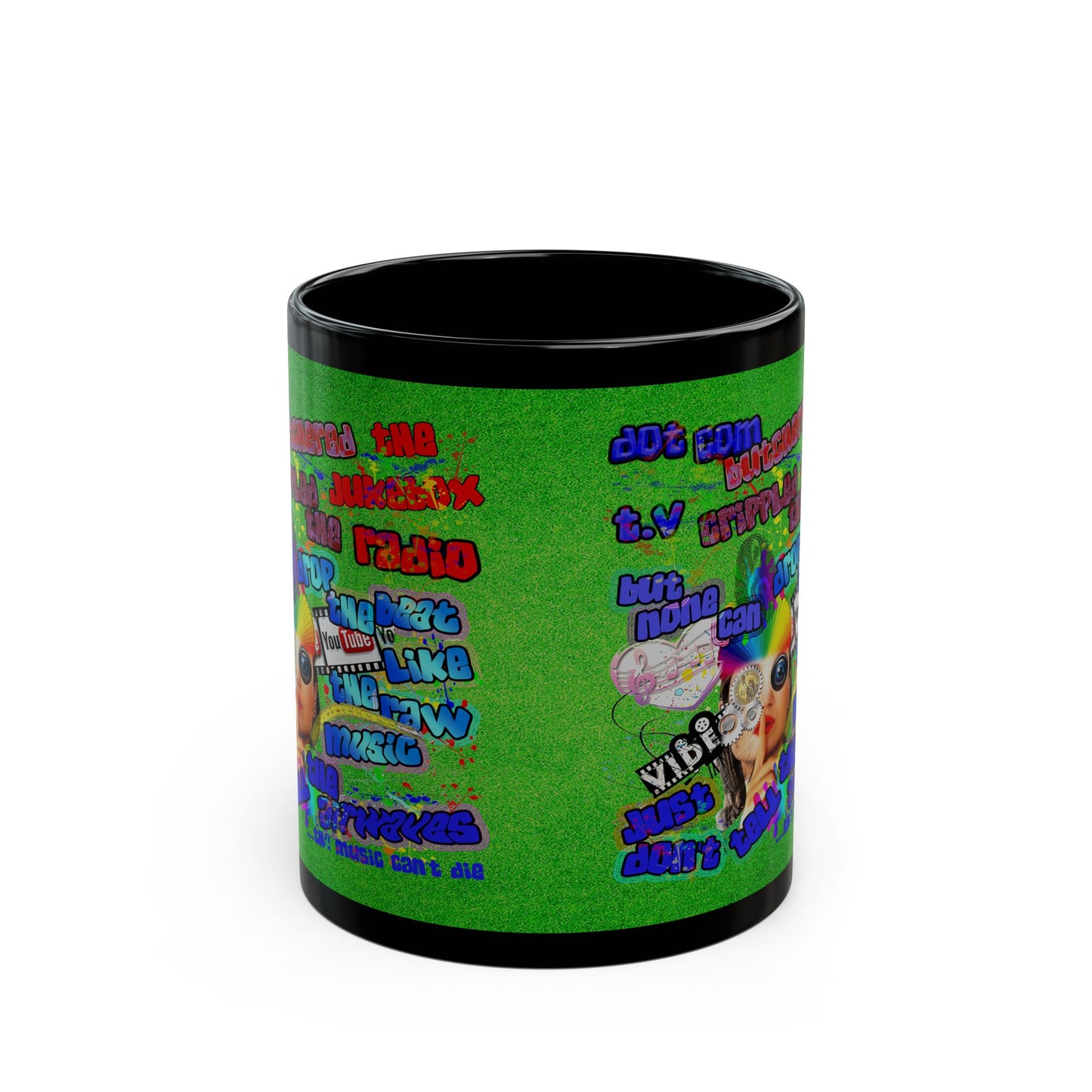 drop the beat - Black Mug (green turf)