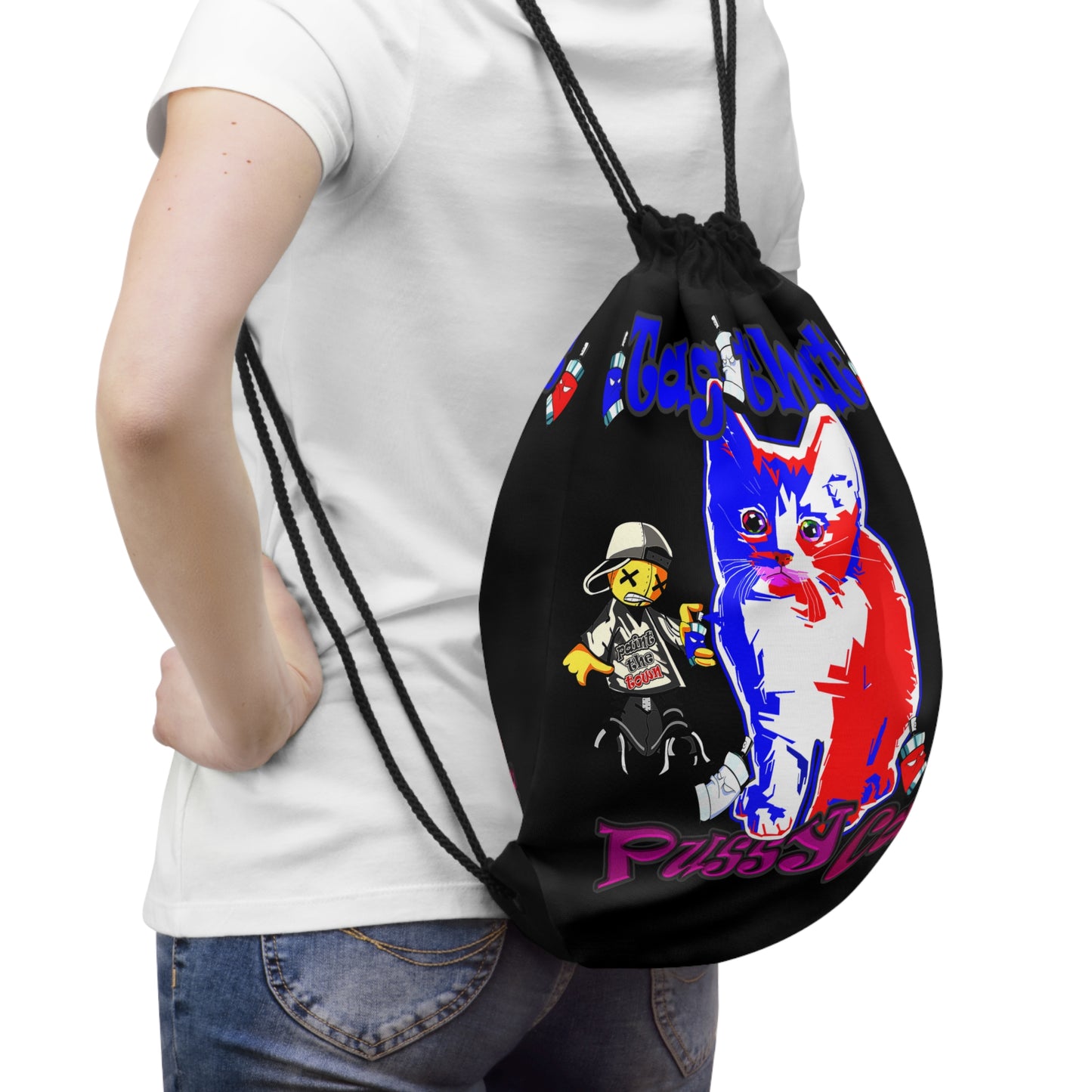 tag that - Drawstring Bag (black)