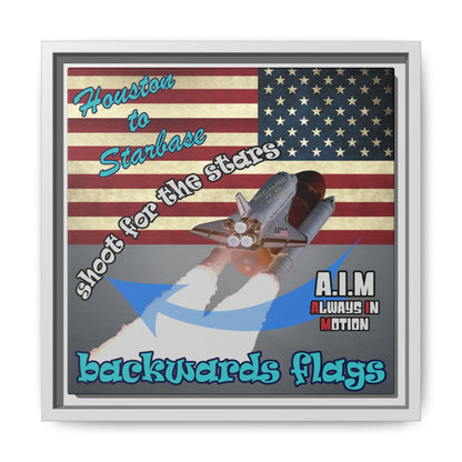 shoot for the stars - framed canvas art (grey-light grey)