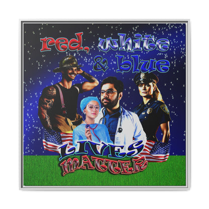 rw&b lives matter - framed canvas art ('snoops' background)