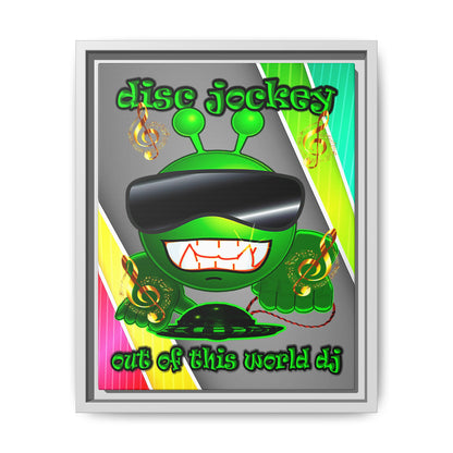 disc jockey - framed canvas art (rainbow split)