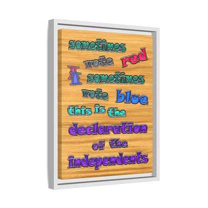 declaration of the independents - framed canvas art (butterscotch wood finish)