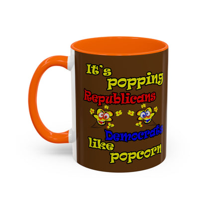 popping like popcorn - Accent Mug (brown)