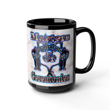 em cee squared - Black Mug (white marble)